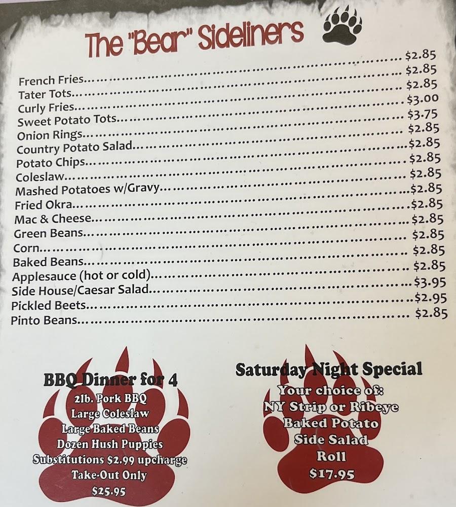 Black Bear Cafe Menu image 1