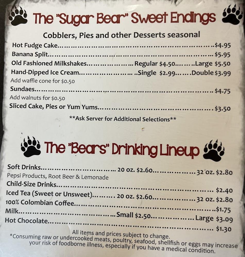 Black Bear Cafe Menu image 2